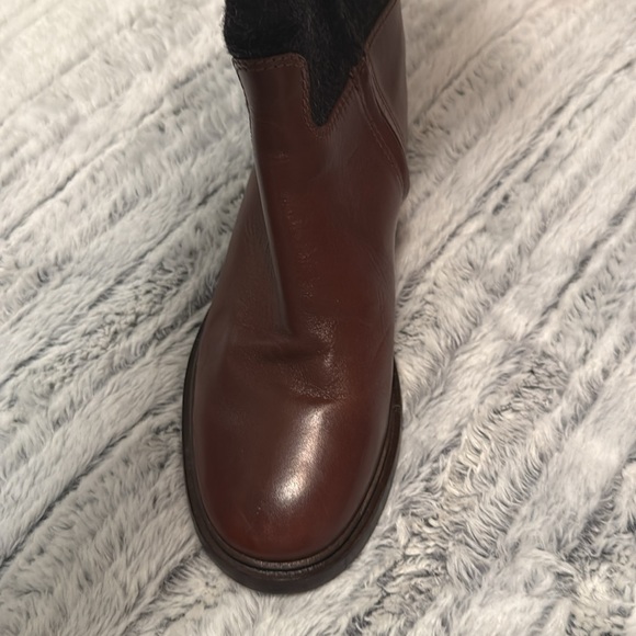 Tory Burch women’s vintage riding Leather and Fabric Boots - Picture 5 of 9